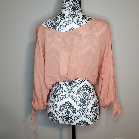 𝅺Minkpink medium women's peach crop top new with tags - Picture 3 of 7